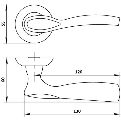 Ручка Vettore R07.033 SN/CP (Сатин/Хром)