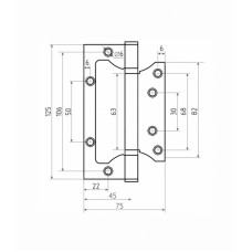 Для межкомнатных дверей Петля накладная VЕTTORE FLUSH 125×75×2.5mm SN (Сатин)