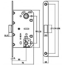 Межкомнатный механизм под фиксатор VЕTTORE WC 410 B-S MAGNET AB (Бронза)