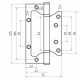 Петля накладная VЕTTORE FLUSH 125×75×2.5mm AB (Бронза) в Краснодаре