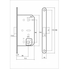 Межкомнатный механизм под фиксатор VЕTTORE WC 410 B-S MAGNET NI (Никель)