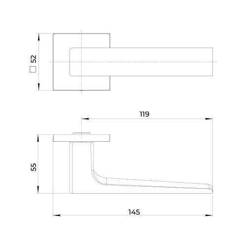 Ручка раздельная K.JS51.BOND 140mm BL-24 черный
