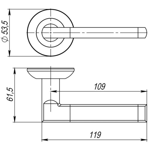 Ручка раздельная R.JR54.POLO TECH SN/CP-3 мат.никель/хром (белая коробка)