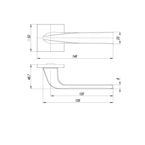 Ручка раздельная K.ARC.Q52.SATURN BL-24 черный
