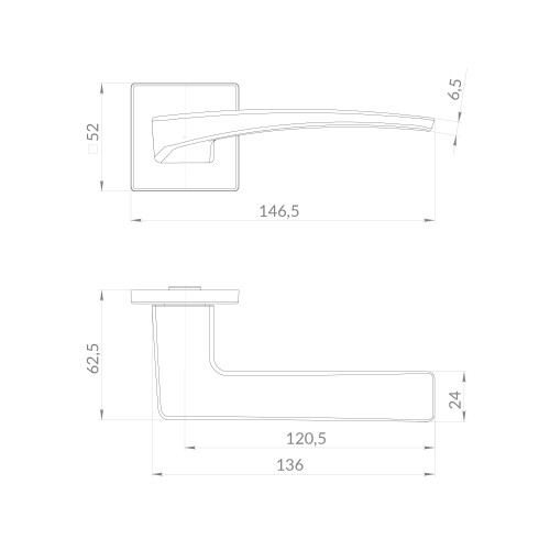 Ручка раздельная K.EST.Q52.SHARM SN-3 матовый никель