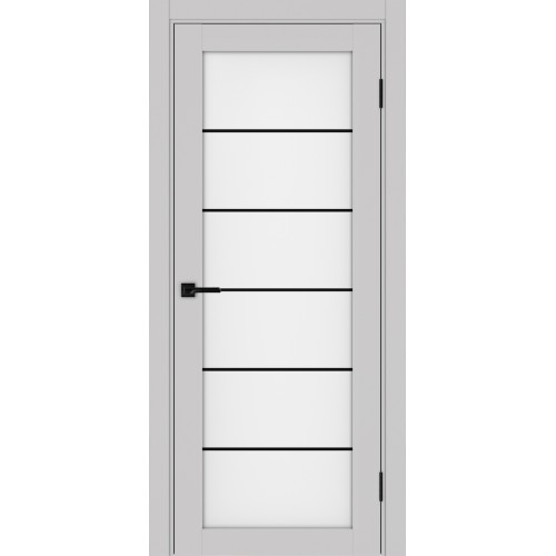 Турин 501АСС.2, цвет Пепельный молдинг алюм.чёрн стекло Мателюкс, размер 80*200 см.