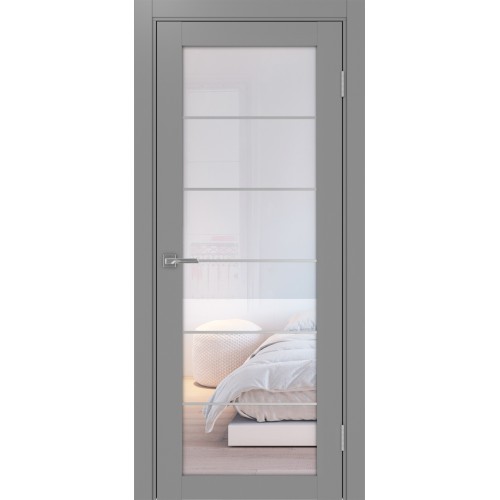 Турин 501АСС.2, цвет Серый молдинг алюм.хром стекло Прозрачное, размер 80*200 см.