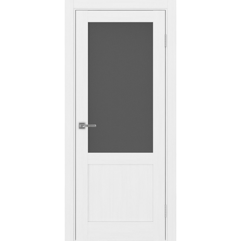 Межкомнатная дверь Турин 502.21, цвет белый лёд, заполнение Графит матовое, размер 200*80 см.