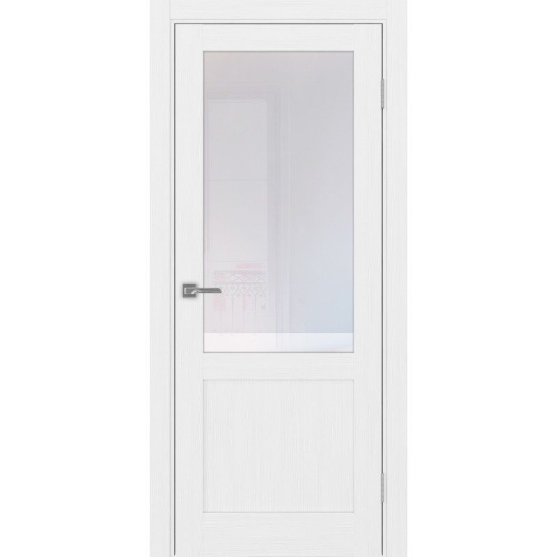 Межкомнатная дверь Турин 502.21, цвет белый лёд, заполнение Прозрачное, размер 200*80 см.