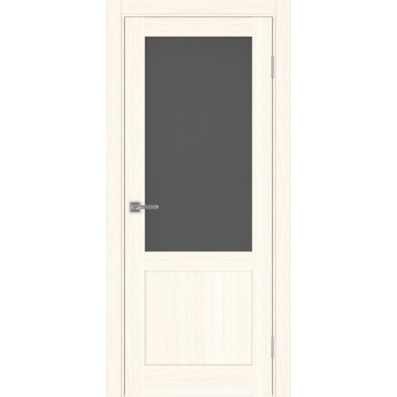 Межкомнатная дверь Турин 502.21, цвет ясень светлый, заполнение Графит матовое, размер 200*80 см.
