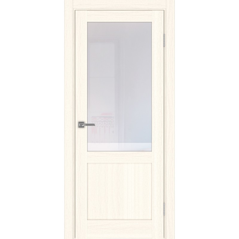 Межкомнатная дверь Турин 502.21, цвет ясень светлый, заполнение Прозрачное, размер 200*80 см.