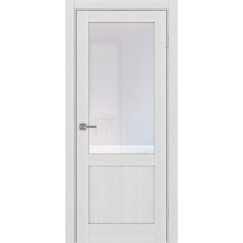 Межкомнатная дверь Турин 502.21, цвет ясень серебристый, заполнение Прозрачное, размер 200*80 см.