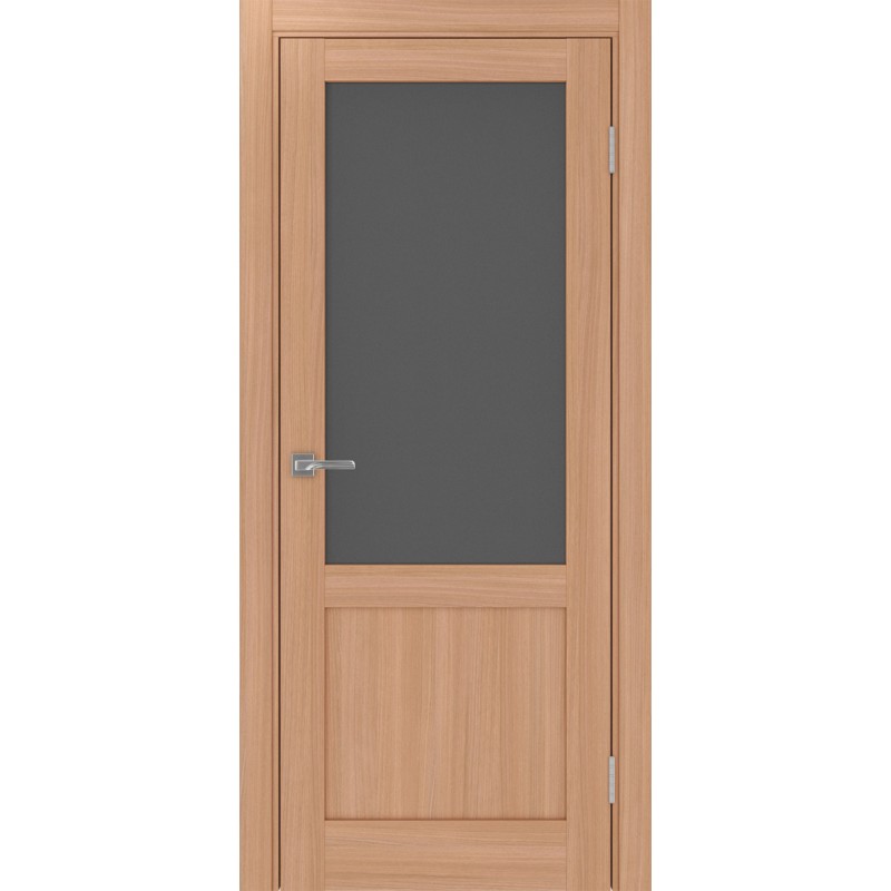 Межкомнатная дверь Турин 502.21, цвет ясень тёмный, заполнение Графит матовое, размер 200*80 см.