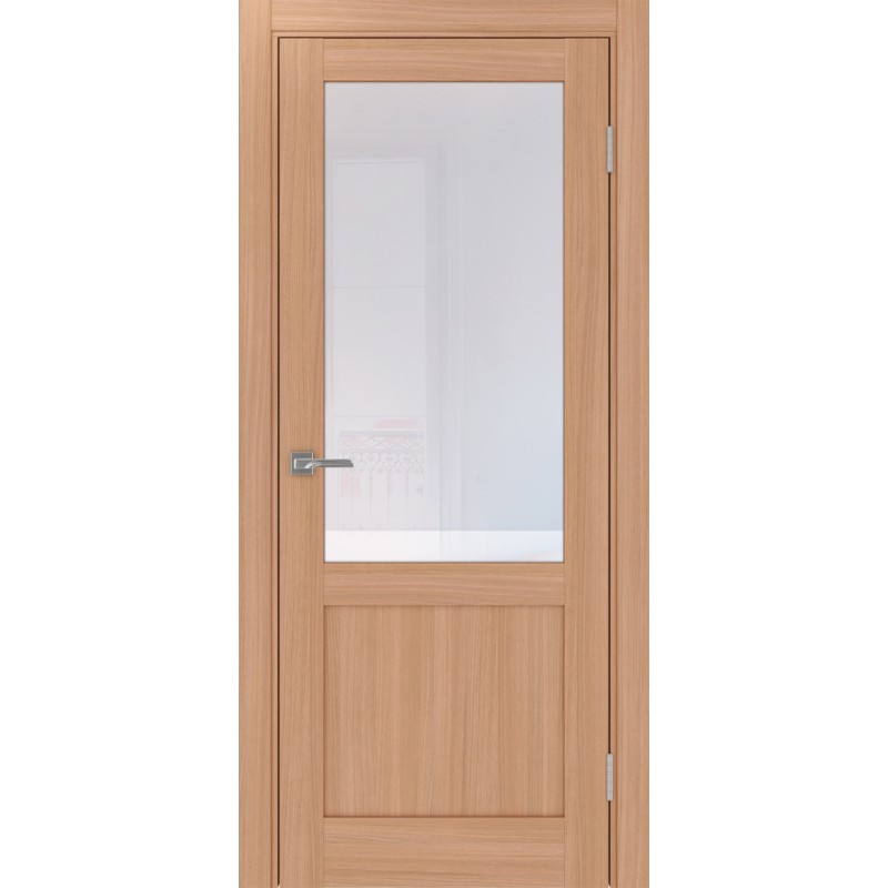 Межкомнатная дверь Турин 502.21, цвет ясень тёмный, заполнение Прозрачное, размер 200*80 см.