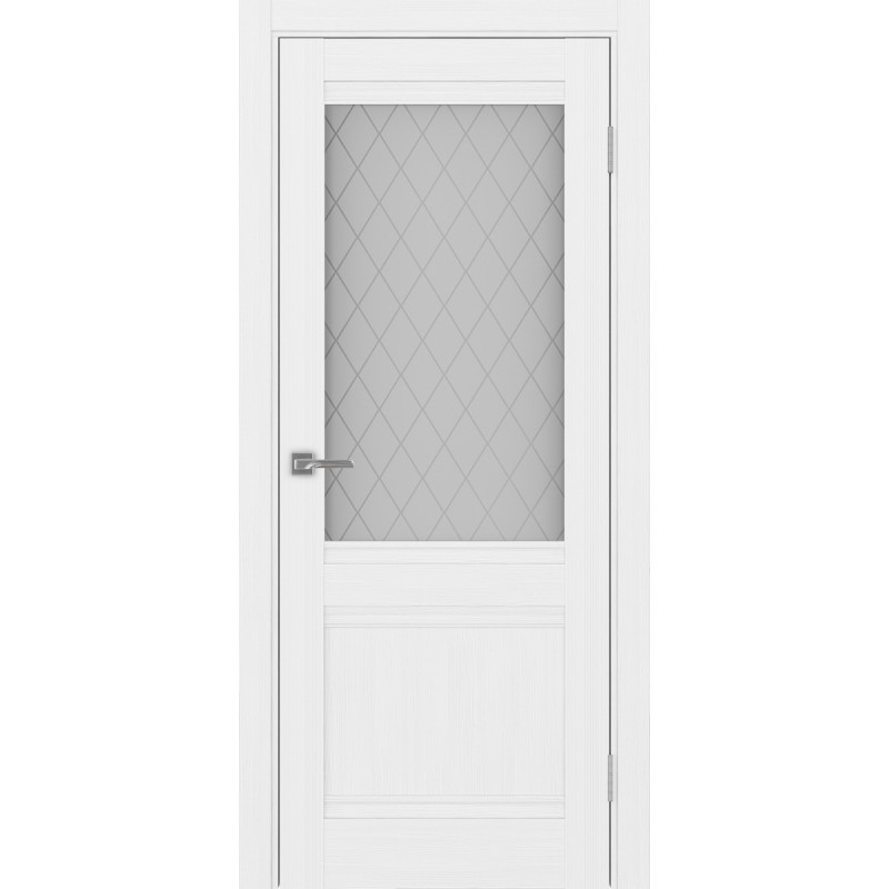 Межкомнатная дверь Турин 502U.21, цвет белый лёд, заполнение Кристалл бесцветное, размер 200*80 см.