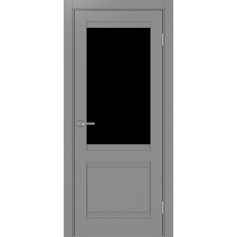 Межкомнатная дверь Турин 502U.21, цвет серый, заполнение LACчерный, размер 200*80 см.