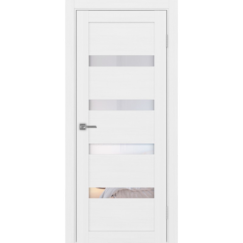 Межкомнатная дверь Турин 505.12, цвет белый лёд, заполнение Прозрачное, размер 200*80 см.