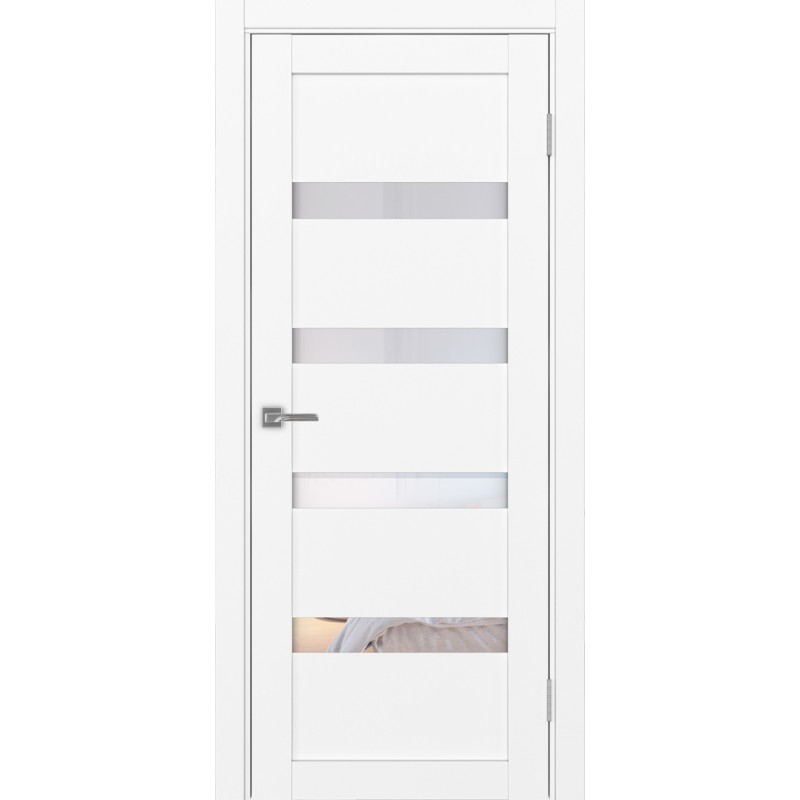 Межкомнатная дверь Турин 505.12, цвет белый снежный, заполнение Прозрачное, размер 200*80 см.