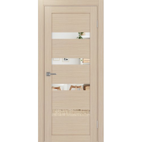 Турин 505.12, цвет дуб беленый FL, заполнение Зеркало, размер 200*80 см.