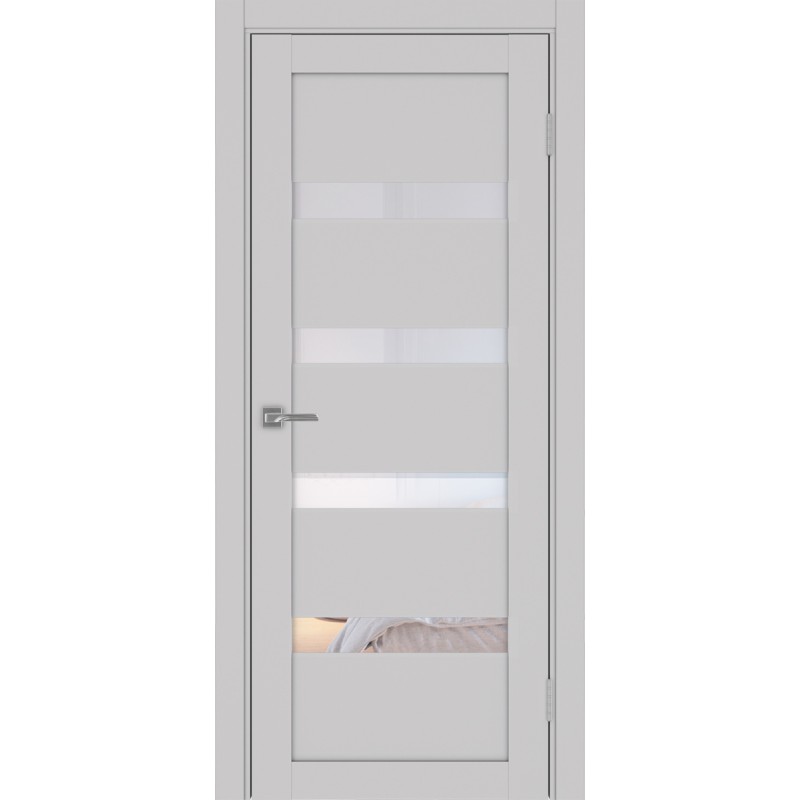 Межкомнатная дверь Турин 505.12, цвет пепельный, заполнение Прозрачное, размер 200*80 см.