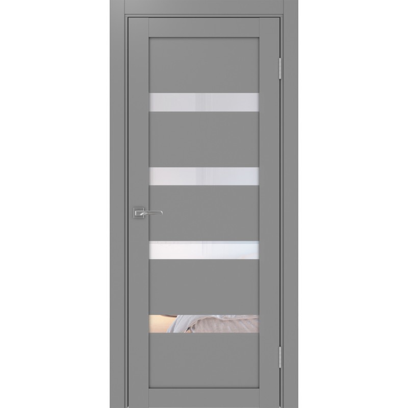 Межкомнатная дверь Турин 505.12, цвет серый, заполнение Прозрачное, размер 200*80 см.