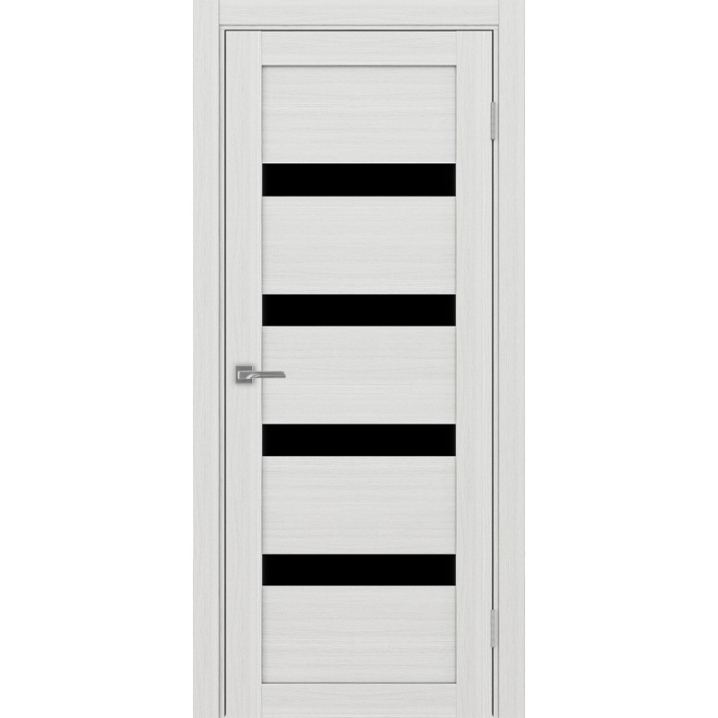 Межкомнатная дверь Турин 505.12, цвет ясень серебристый, заполнение LACчерный, размер 200*80 см.