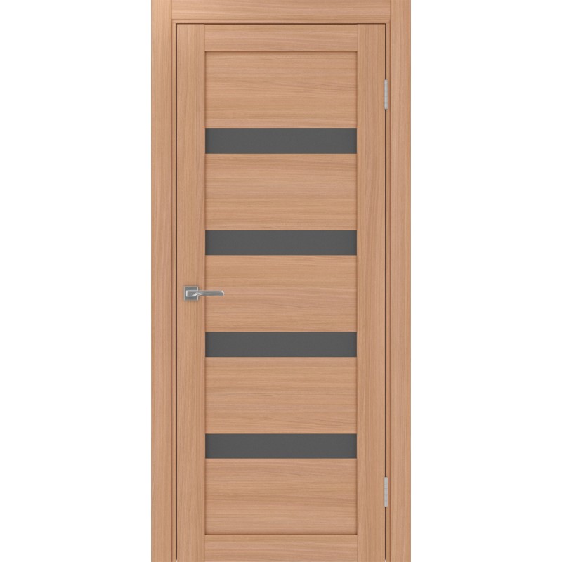 Межкомнатная дверь Турин 505.12, цвет ясень тёмный, заполнение Графит матовое, размер 200*80 см.