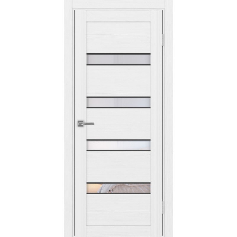 Межкомнатная дверь Турин 505.12 АПС молдинг SB, цвет белый лёд, заполнение Прозрачное, размер 200*80 см.