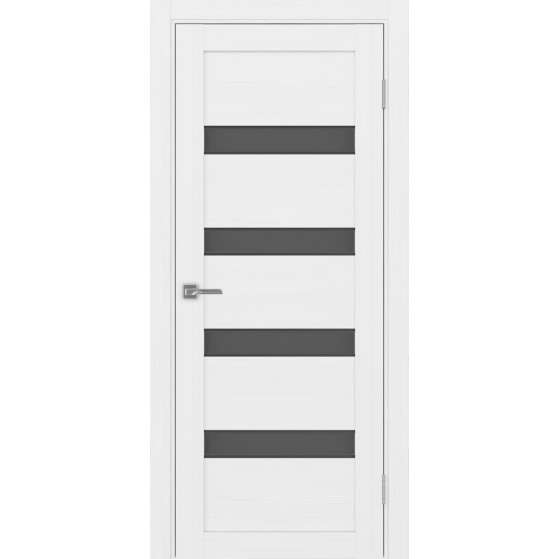 Межкомнатная дверь Турин 505.12 АПС молдинг SB, цвет белый лёд, заполнение Графит матовое, размер 200*80 см.