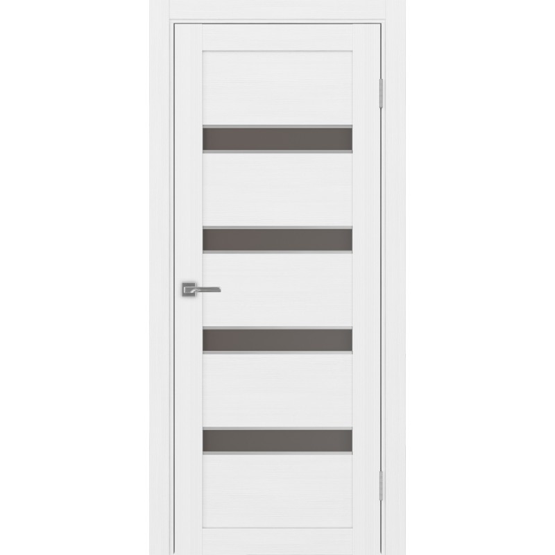 Межкомнатная дверь Турин 505.12 АПС молдинг SC, цвет белый лёд, заполнение Бронза матовое, размер 200*80 см.