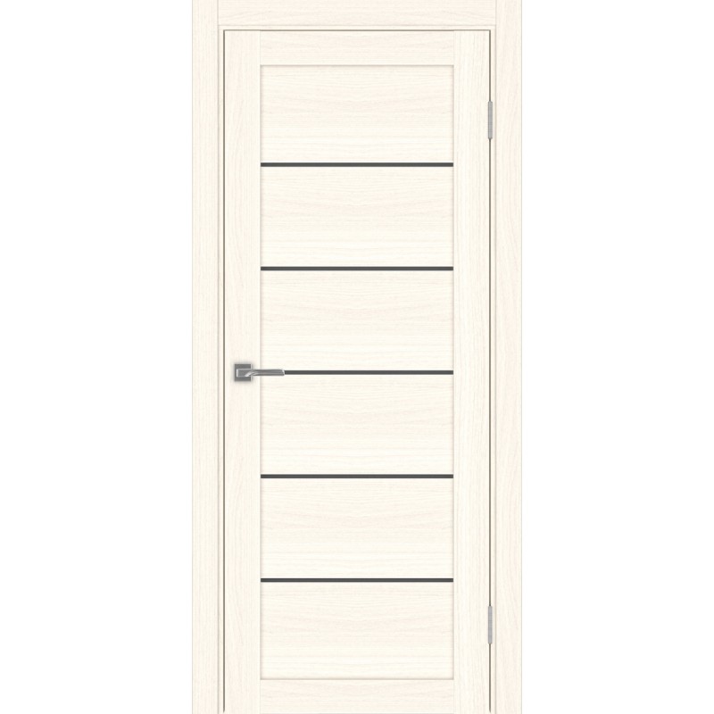 Межкомнатная дверь Турин 506.12, цвет ясень светлый, заполнение Графит матовое, размер 200*80 см.