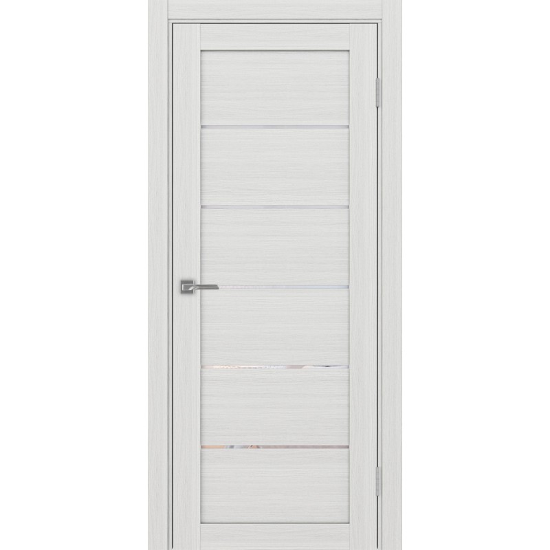 Межкомнатная дверь Турин 506.12, цвет ясень серебристый, заполнение Прозрачное, размер 200*80 см.