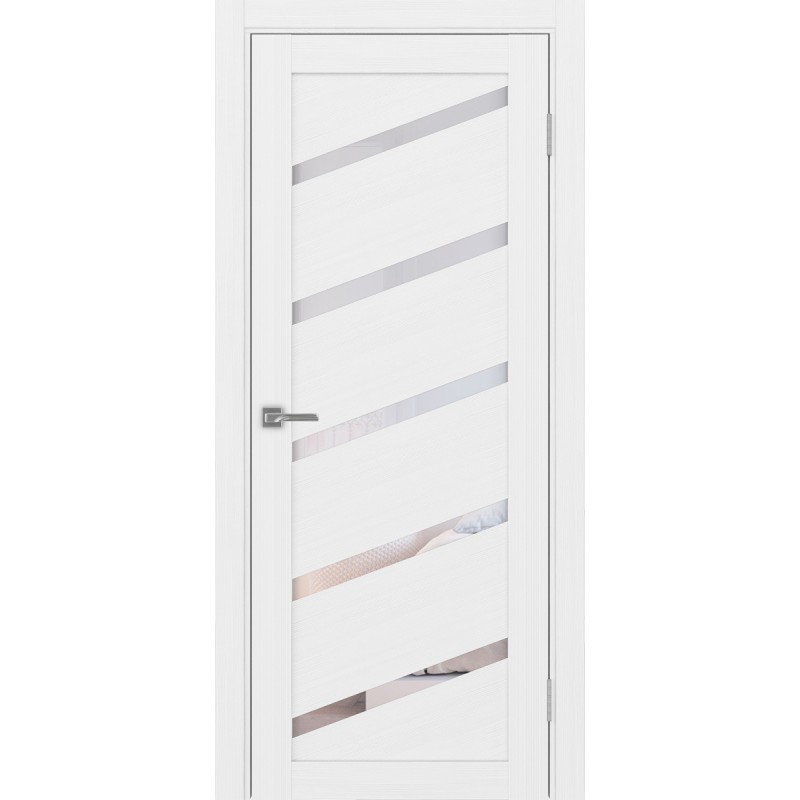 Межкомнатная дверь Турин 506У.112, цвет белый лёд, заполнение Прозрачное, размер 200*80 см.