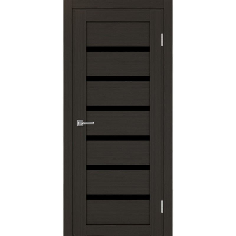 Межкомнатная дверь Турин 507.12, цвет венге FL, заполнение LACчерный, размер 200*80 см.