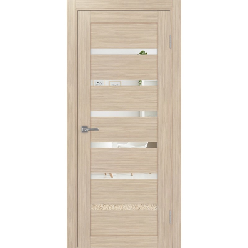 Межкомнатная дверь Турин 507.12, цвет дуб беленый FL, заполнение Зеркало, размер 200*80 см.