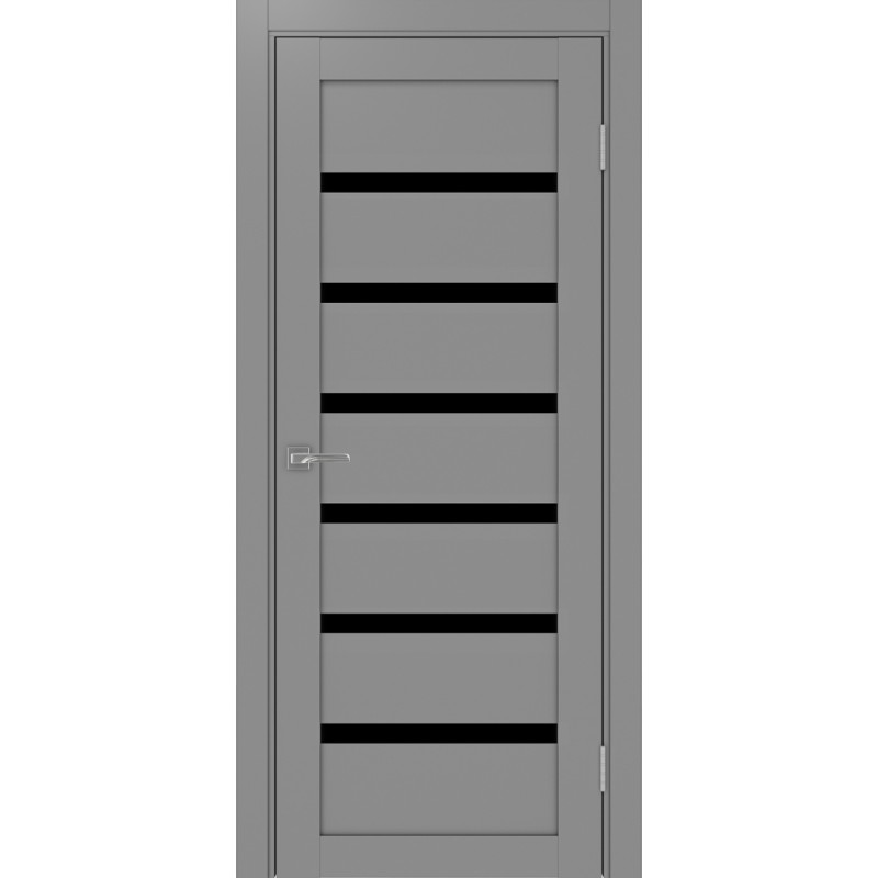 Межкомнатная дверь Турин 507.12, цвет серый, заполнение LACчерный, размер 200*80 см.