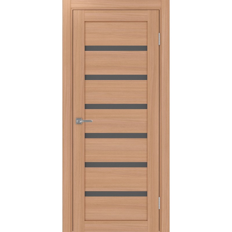 Межкомнатная дверь Турин 507.12, цвет ясень тёмный, заполнение Графит матовое, размер 200*80 см.