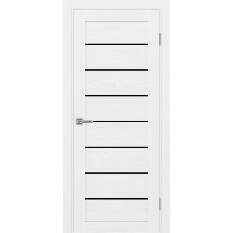 Межкомнатная дверь Турин 508.12, цвет белый лёд, заполнение LACчерный, размер 200*80 см.