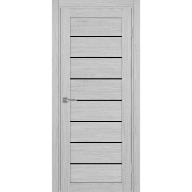 Межкомнатная дверь Турин 508.12, цвет Дуб Серый FL стекло LACчерный, размер 80*200 см.