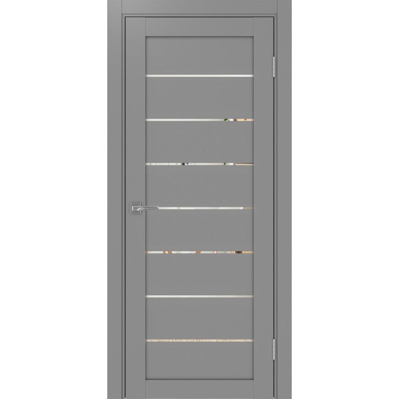 Межкомнатная дверь Турин 508.12, цвет серый, заполнение Зеркало, размер 200*80 см.