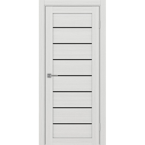 Турин 508.12, цвет Ясень серебристый стекло LACчерный, размер 80*200 см.