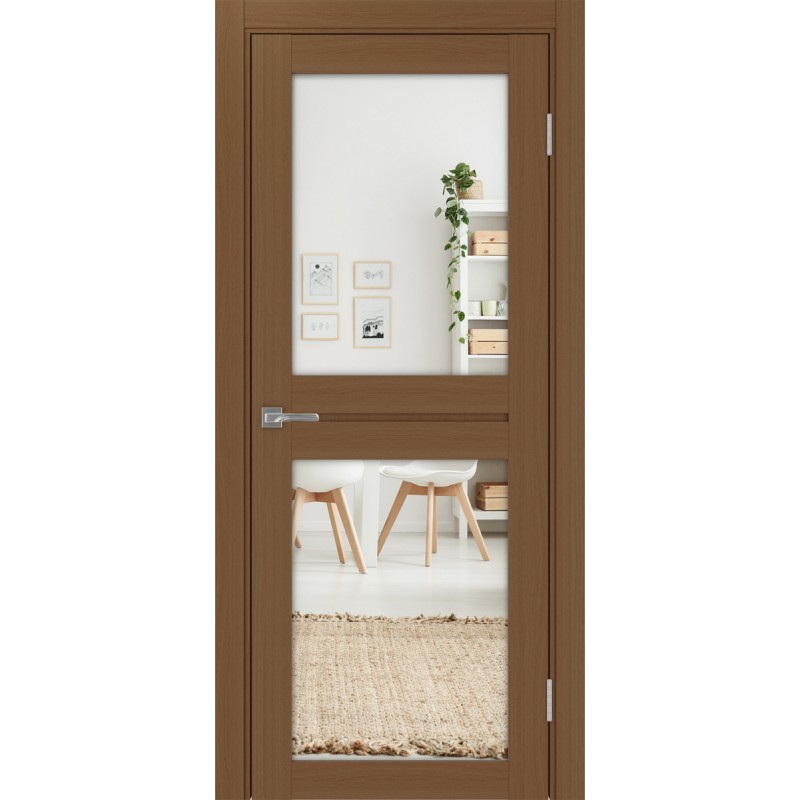 Межкомнатная дверь Турин 520.212, цвет орех NL, заполнение Зеркало/Зеркало, размер 200*80 см.