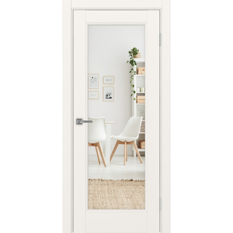 Межкомнатная дверь Турин Neo 501.2, цвет, бежевый, заполнение Зеркало, размер 200*80 см.