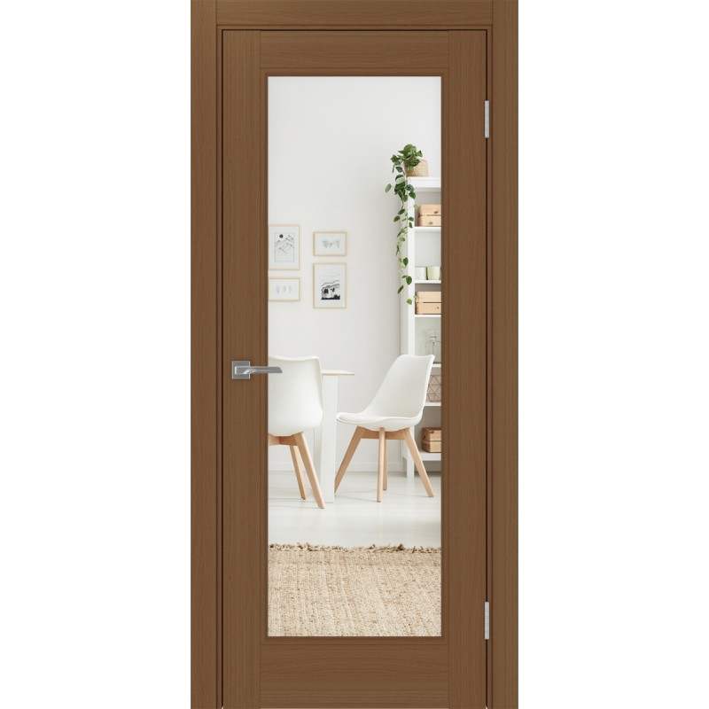 Межкомнатная дверь Турин Neo 501.2, цвет орех NL, заполнение Зеркало, размер 200*80 см.