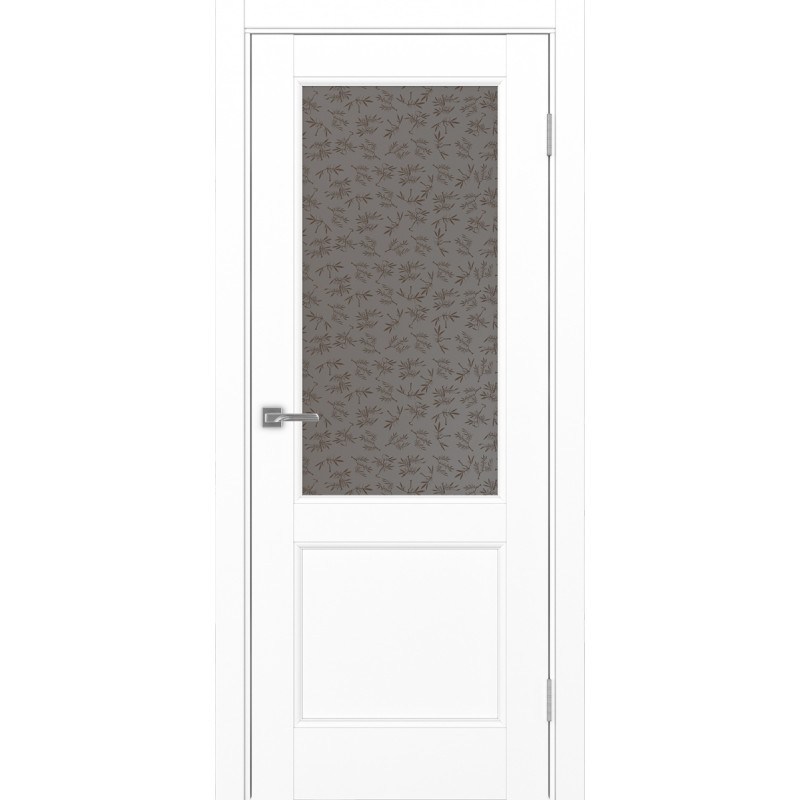 Межкомнатная дверь Турин Neo 502.21, цвет белый снежный, заполнение Дали бронзовое, размер 200*80 см.