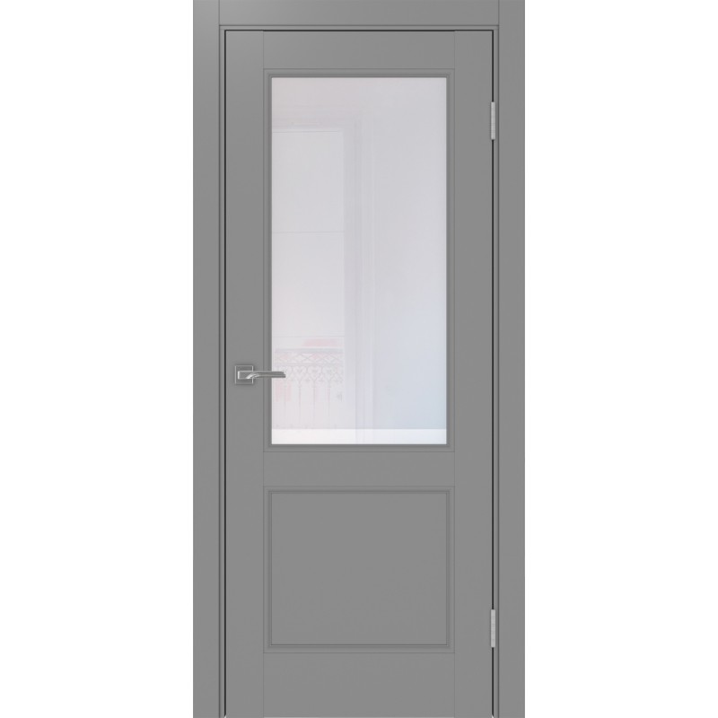 Межкомнатная дверь Турин Neo 502.21, цвет серый, заполнение Прозрачное, размер 200*80 см.