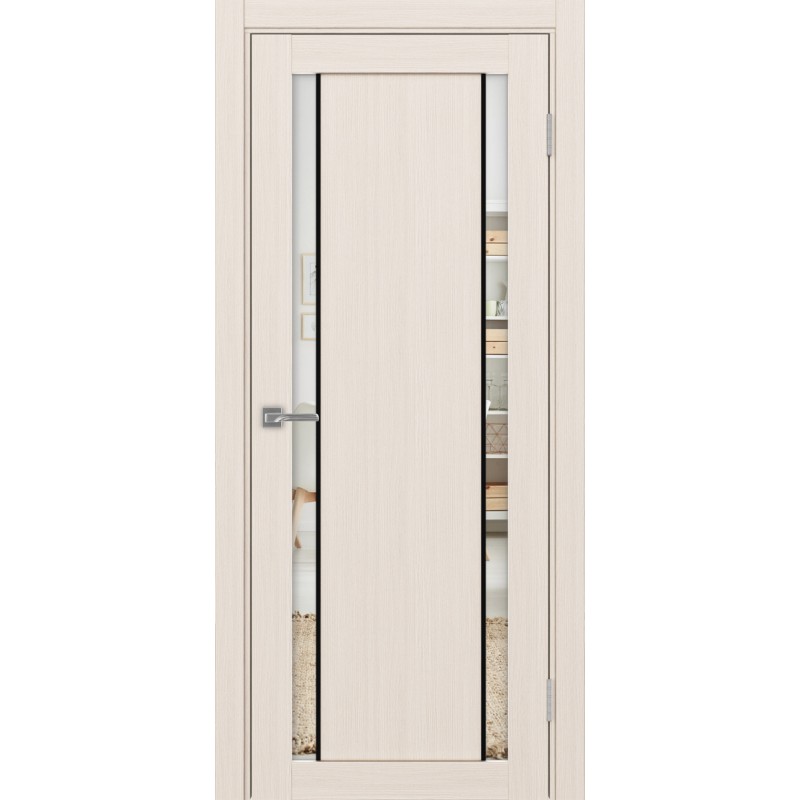 Межкомнатная дверь Турин 522.212 АПП молдинг SB, цвет ясень перламутровый, заполнение Зеркало/Зеркало, размер 200*80 см.