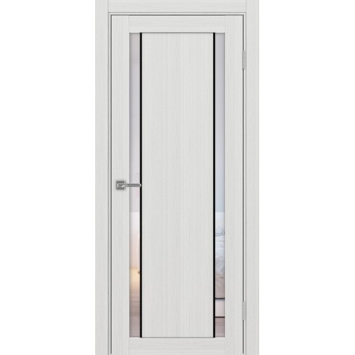 Турин 522АПС.212, цвет Ясень серебристый, молдинг алюм.чёрн стекло Прозрачное, размер 80*200 см.