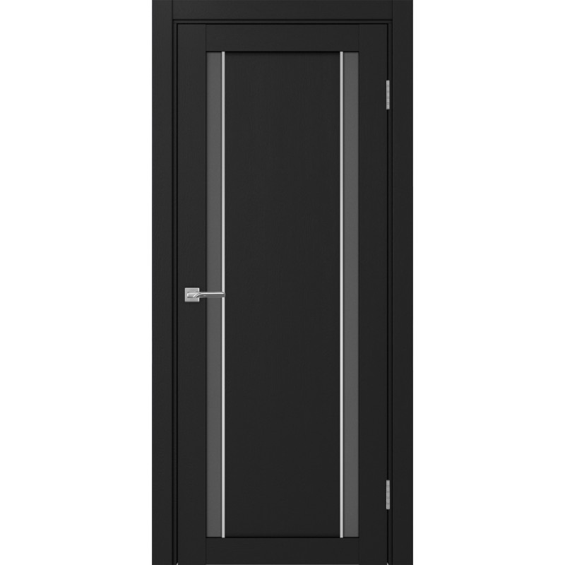Межкомнатная дверь Турин 522АПС.212, цвет Антрацит молдинг алюм.хром стекло Графит матовое, размер 80*200 см.