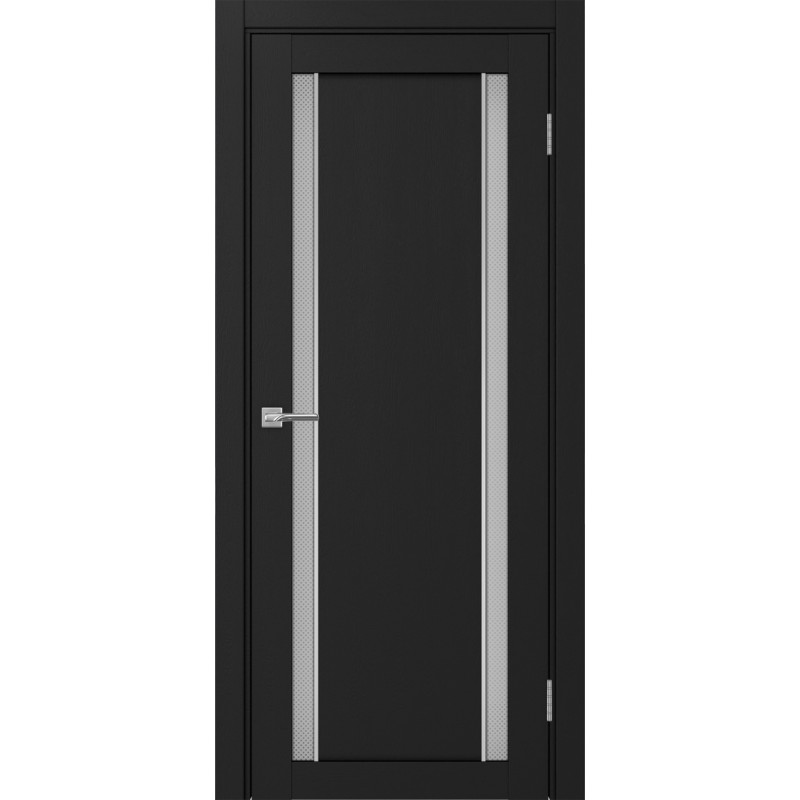 Межкомнатная дверь Турин 522АПС.212, цвет Антрацит молдинг алюм.хром стекло Пунта бесцветное, размер 80*200 см.